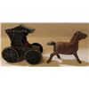 Image 2 : VINTAGE CAST IRON AMISH HORSE & BUGGY