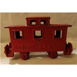 ANTIQUE CAST IRON LS & MS CABOOSE 7" LONG