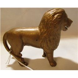 ANTIQUE CASE IRON LION STILL COIN BANK