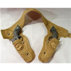 HUBLEY TOY CAP GUNS AND PISTOL BELT