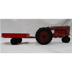 VINTAGE HUBLEY KIDDIE TOY FARM TRACTOR AND TRAILER