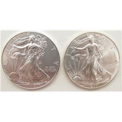2001 & 2012 .999 SILVER ONE OUNCE EAGLE