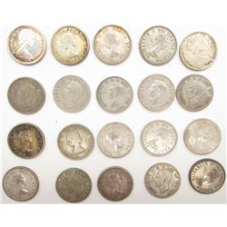 LOT of 20 CANADA SILVER QUARTERS