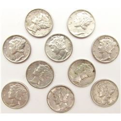 10 - 1944 MERCURY DIMES AU/BU