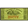 Image 1 : 1864 STATE OF GEORGIA MILLEDGEVILLE $50 NOTE