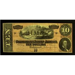 1864 $10 CONFEDERATE STATES OF AMERICA NOTE