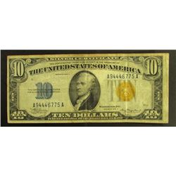 1934A $10 NORTH AFRICAN YELLOW SEAL