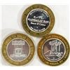 Image 2 : 3-CASINO GAMING TOKENS-SILVER!