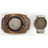 Image 1 : MORGAN DOLLARS: 1921 MONEY CLIP & 1882 BELT