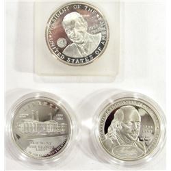 3-SILVER PROOF COMMEM DOLLARS: 1990 EISENHOWER,
