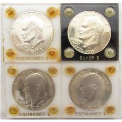 4-SILVER IK DOLLARS PROOF: 1972-S, 1972-S, 1974-S,