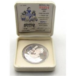 WALT DISNEY 1ozt .999 SILVER DOPEY OF SNOT WHITE