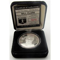 WILL CLARK 1ozt .999 SILVER