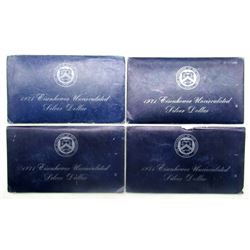 4-1971 SILVER IKE DOLLARS UNC