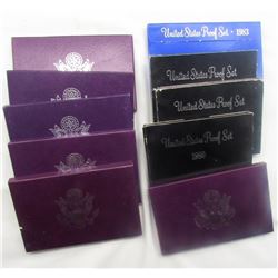 1980-1989 U.S PROOF SETS IN ORG PACKAGE