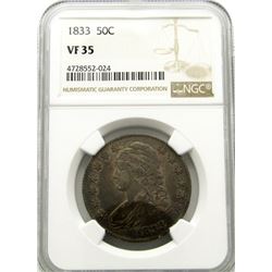 1833 BUST HALF DOLLAR NGC VF 35