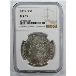 1885-O Morgan Silver Dollar $ NGC MS 63