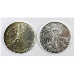 1986 & 2003 AMERICAN SILVER EAGLES