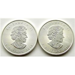 2-CANADA MAPLE LEAFE .999 1oz