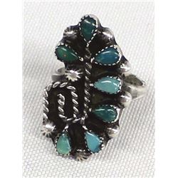 Zuni Sterling Silver Petit Point Ring