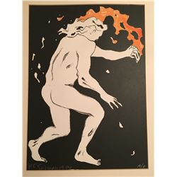 R.C. Gorman Lithograph of a Fire Dancer 1974 Artist Proof