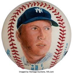 Mickey Mantle Signed Baseball with Portrait PSA/DNA