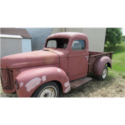 1949 International pickup truck restoration in progress