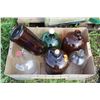 Image 1 : Tub w/7 Assorted Glass Jugs - Green, Brown and Clear