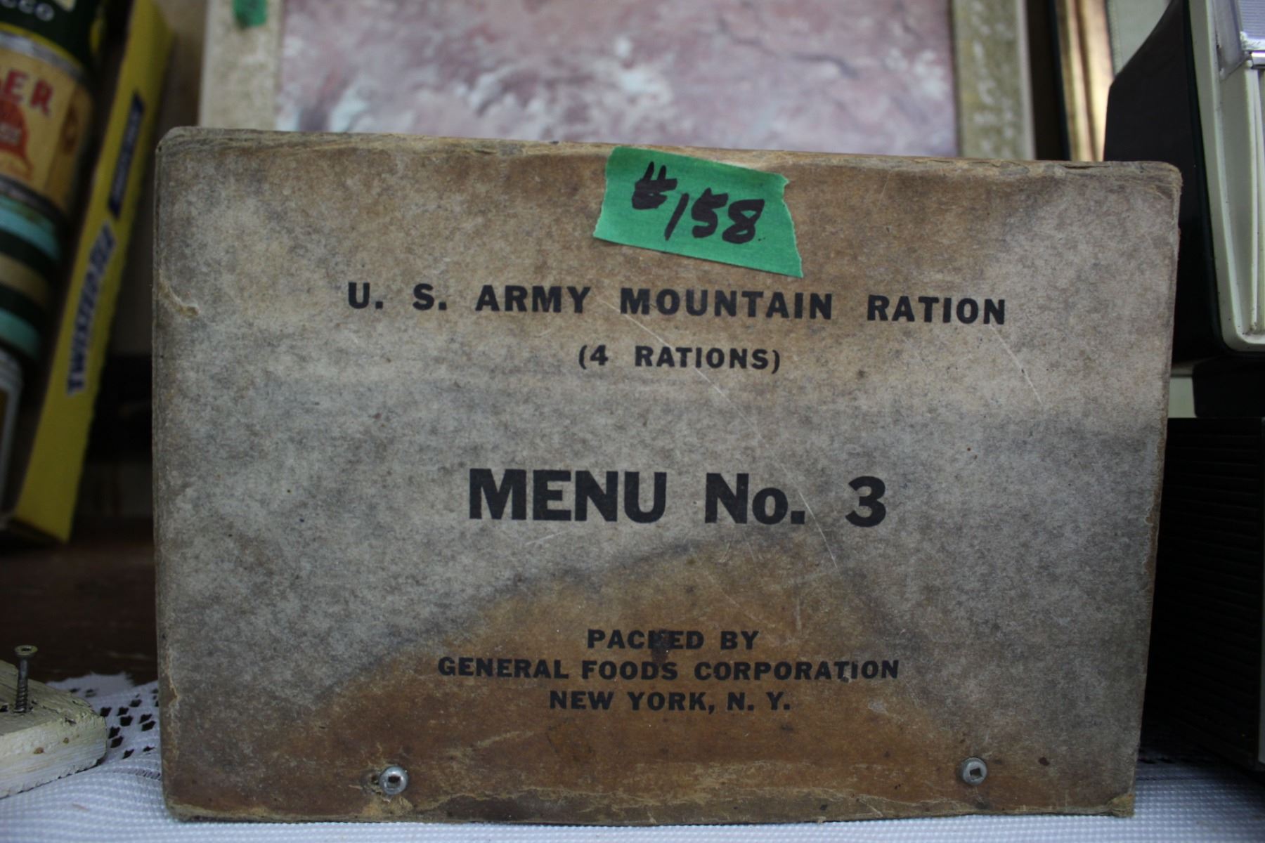 U.S. Army Mountain Ration Box - Menu #3