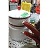 Image 1 : Enamel Double Boiler - White with Red Trim