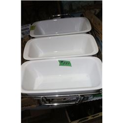 Set of (3) Ceramic Chafing Pans