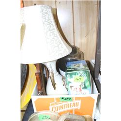 Box with a Mirror, a Lamp, Photo Albums & Misc.   ***Heavy