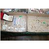 Image 1 : 2 Flats of Assorted Costume Jewelry - Cuff Links, Rhinestone Necklaces, Earrings, etc.