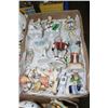 Image 1 : Flat with Assorted Figurines & 1 Small Coalport China Floral Arrangement