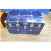 Image 1 : Large Blue Metal Trunk - with Tray