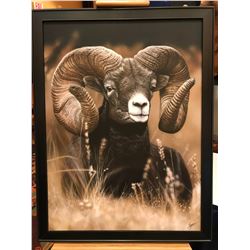 "MOUNTAIN RAM"  ON CANVAS BY CLINT EAGER
