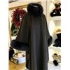 Image 1 : brown wool cape with matching fox trim from Finland on the collar and cuffs