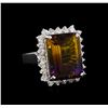 Image 1 : 11.52 ctw Ametrine Quartz and Diamond Ring - 14KT White Gold