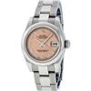 Image 2 : Rolex Ladies Stainless Steel Salmon Quickset Datejust Wristwatch With Rolex Box