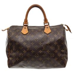 Louis Vuitton Monogram Canvas Leather Speedy 30 cm Bag