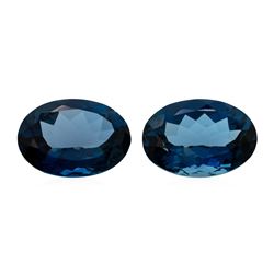 54.21 ctw. Natural Oval Cut London Blue Topaz Parcel of Two