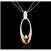 Image 1 : 14KT Two Tone Gold 0.62 ctw Diamond Pendant with Chain