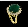 Image 4 : 6.98 ctw Emerald and Diamond Ring - 14KT Yellow Gold