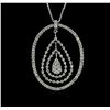 Image 1 : 14KT White Gold 1.64 ctw Diamond Pendant With Chain