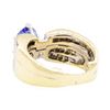 Image 3 : 3.29 ctw Sapphire And Diamond Ring And Attached Band - 18KT Yellow Gold