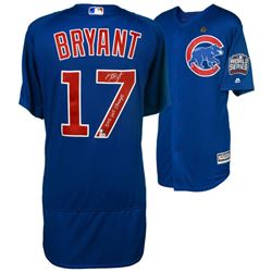Kris Bryant Signed Cubs Majestic Authentic 2016 World Series On-Field Jersey Inscribed "2016 WS Cham