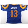 Image 1 : Kurt Warner Signed Rams Jersey Inscribed "HOF 17" (JSA COA)