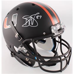 Reggie Wayne Signed Miami Hurricanes Full-Size Custom Matte Black Helmet (Radtke COA)