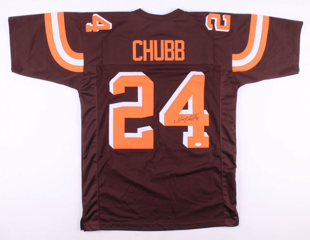 signed nick chubb jersey