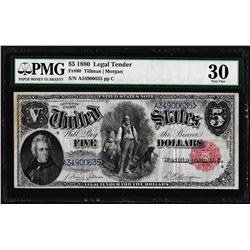 1880 $5 Woodchopper Legal Tender Note Fr.80 PMG Very Fine 30